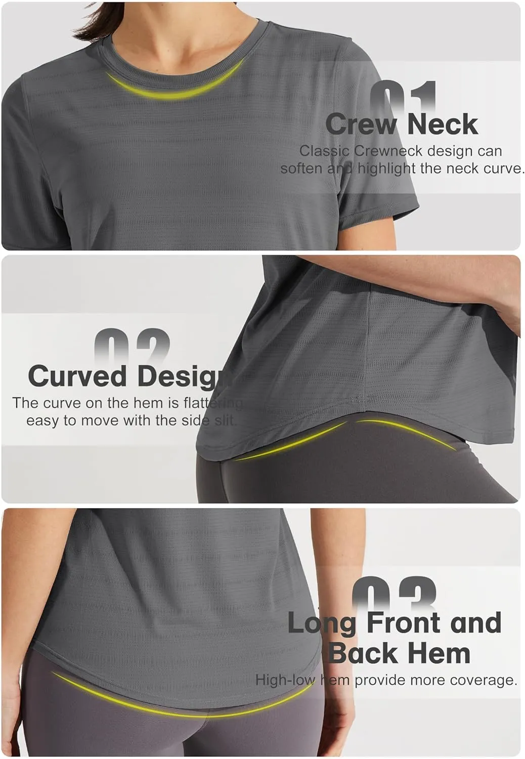 Libin Women's Workout T Shirts Short Sleeve Gym Running Athletic Tops Quick Dry Crewneck Yoga Shirts