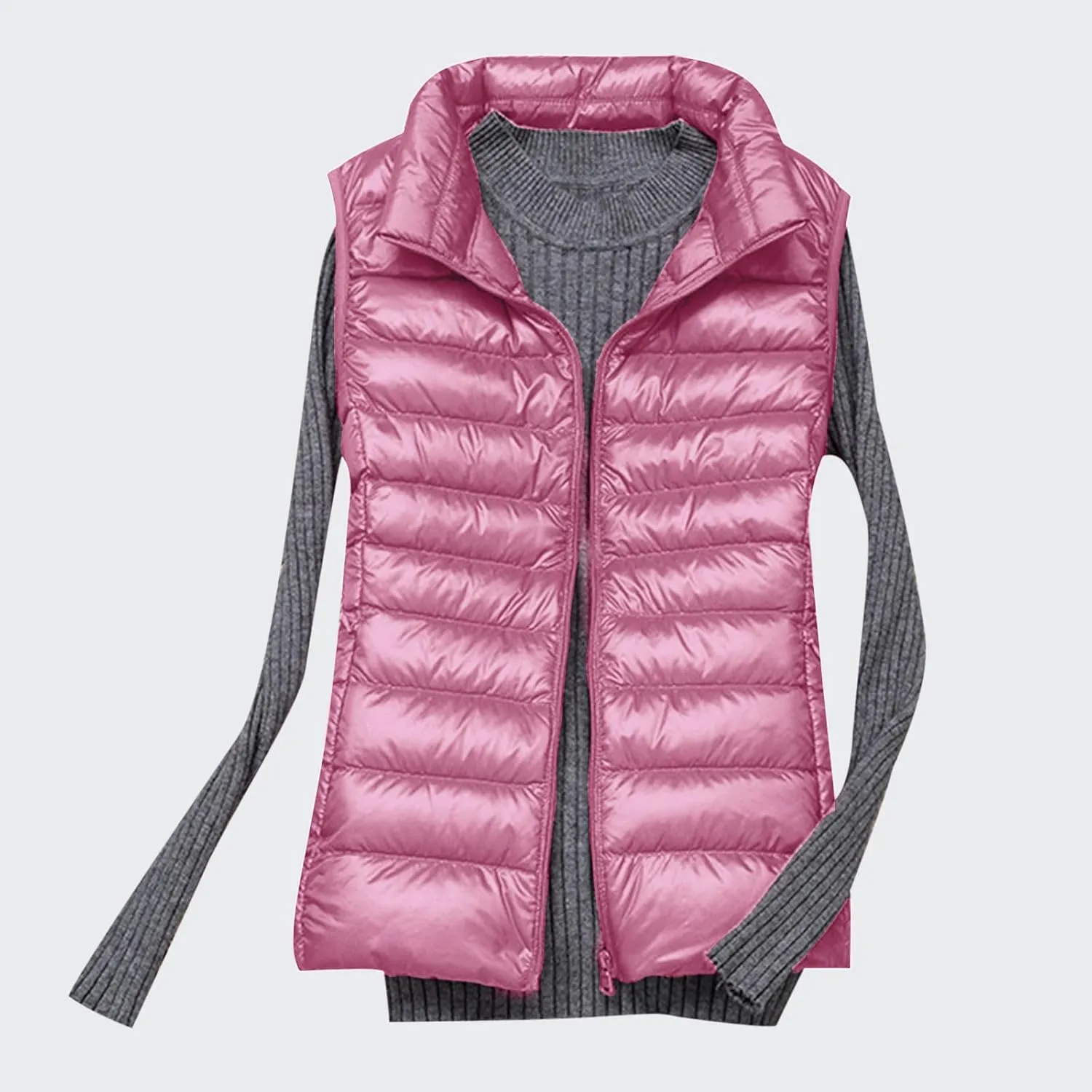 Light Weight Down Jacket for Women Packable Soft Full Zip Puffer Jacket with Hood Winter Autumn Coats Jackets Women