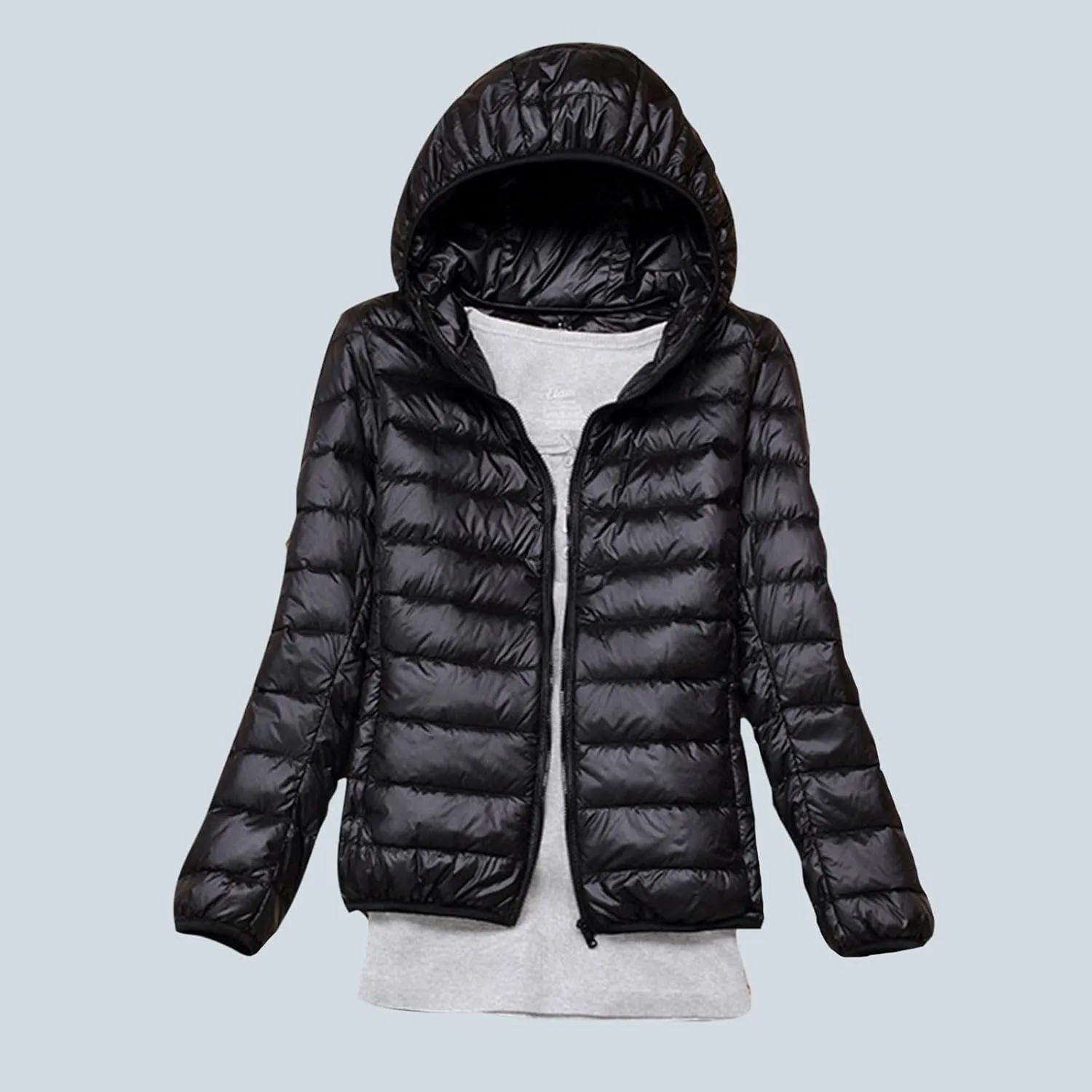 Light Weight Down Jacket for Women Packable Soft Full Zip Puffer Jacket with Hood Winter Autumn Coats Jackets Women