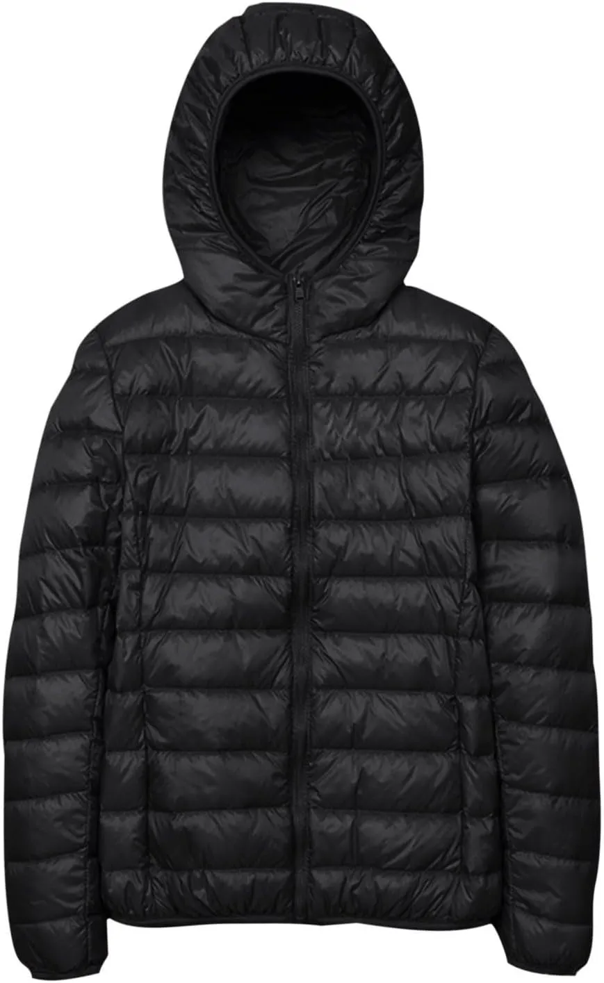 Light Weight Down Jacket for Women Packable Soft Full Zip Puffer Jacket with Hood Winter Autumn Coats Jackets Women