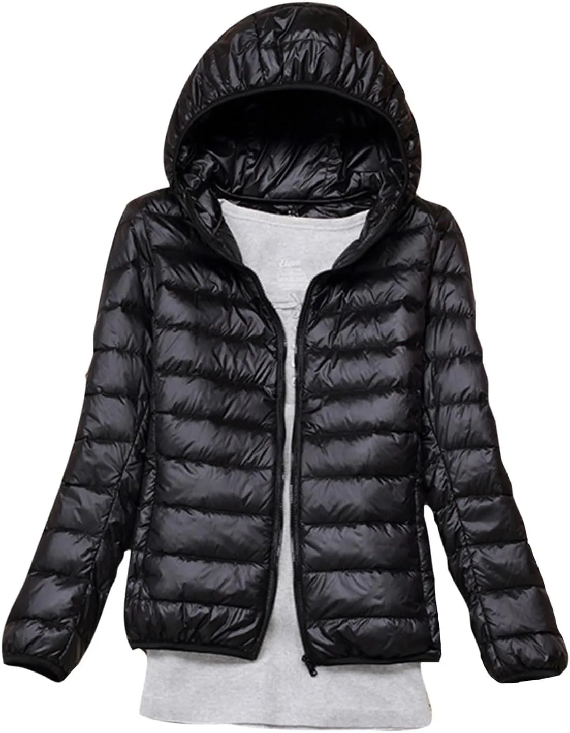 Light Weight Down Jacket for Women Packable Soft Full Zip Puffer Jacket with Hood Winter Autumn Coats Jackets Women
