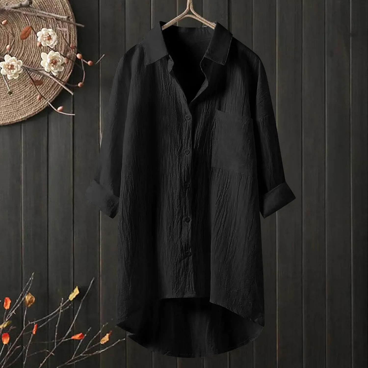 Linen Shirt for Women Breathable Tops Loose Crewneck Tops Womens Daily T Shirts Summer Shirts for Women 2025