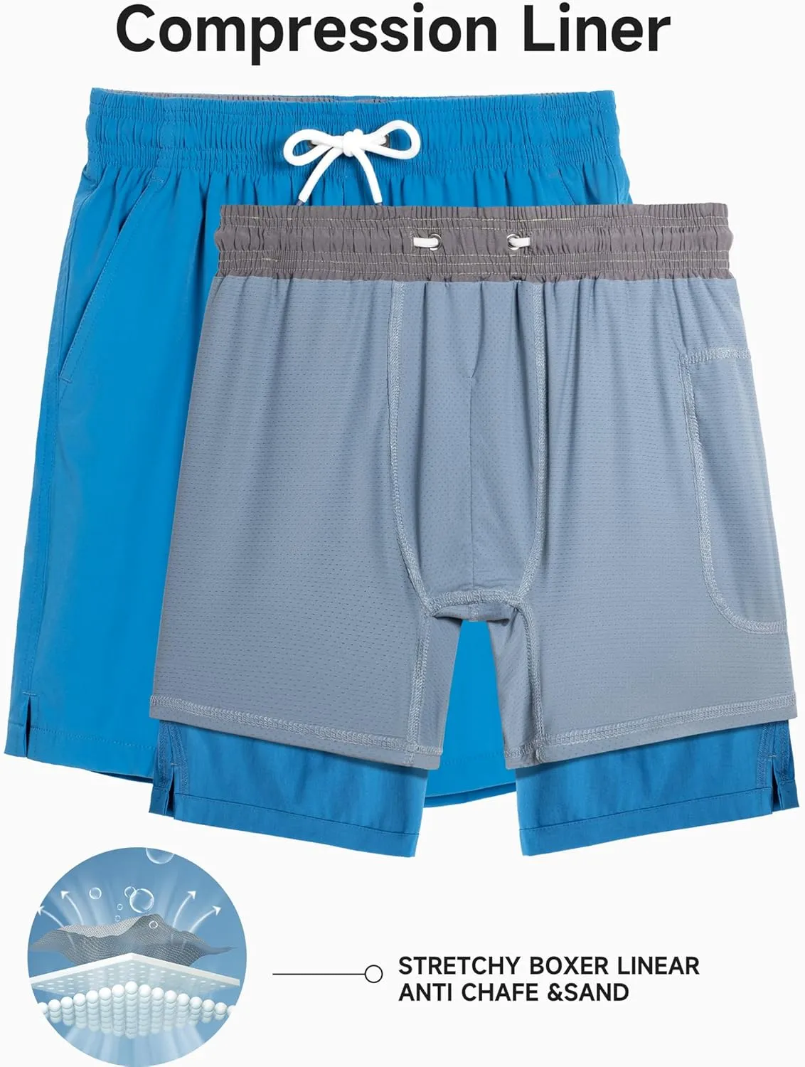 LOKTARC Boys Swim Trunks with Compression Liner Vibrant Color Swim Shorts Kids Quick Dry Bathing Suit