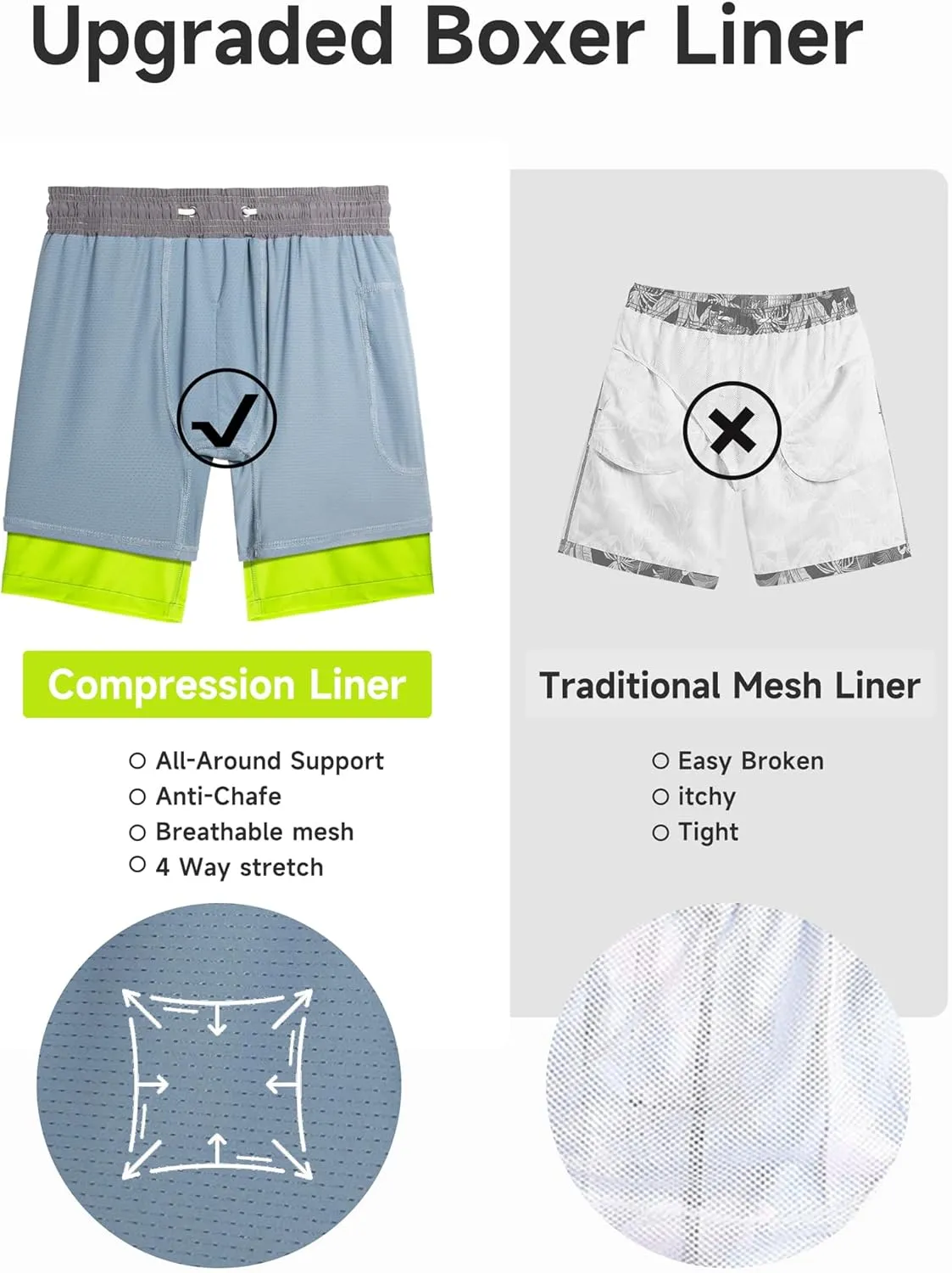 LOKTARC Boys Swim Trunks with Compression Liner Vibrant Color Swim Shorts Kids Quick Dry Bathing Suit