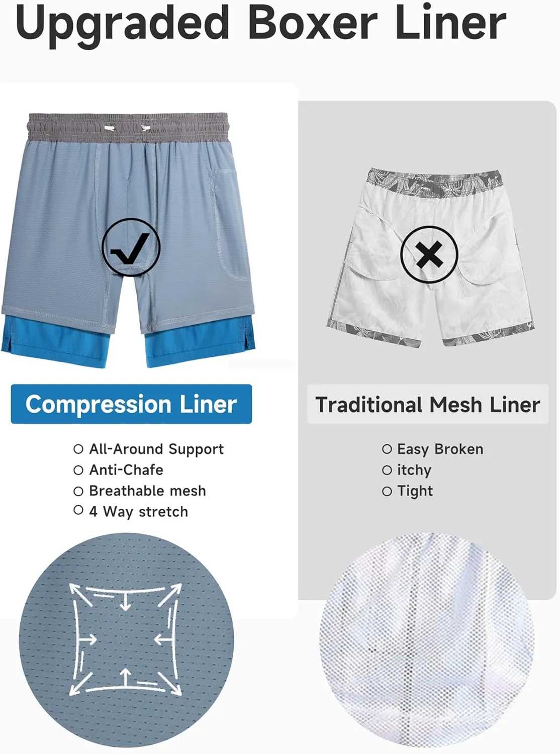 LOKTARC Boys Swim Trunks with Compression Liner Vibrant Color Swim Shorts Kids Quick Dry Bathing Suit