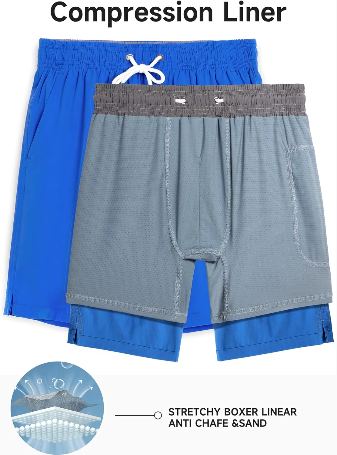 LOKTARC Boys Swim Trunks with Compression Liner Vibrant Color Swim Shorts Kids Quick Dry Bathing Suit