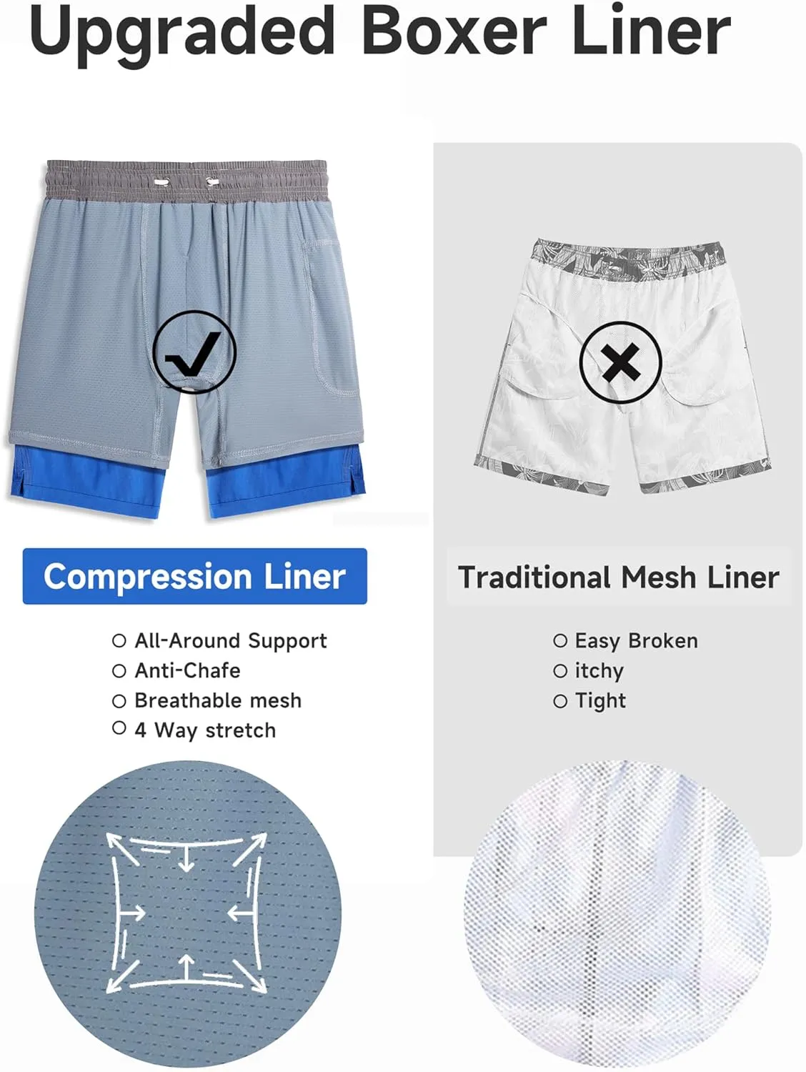 LOKTARC Boys Swim Trunks with Compression Liner Vibrant Color Swim Shorts Kids Quick Dry Bathing Suit