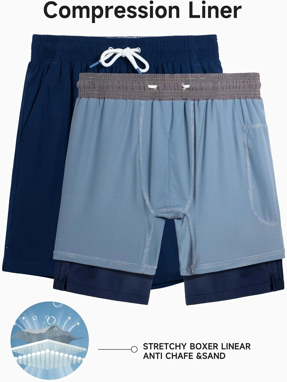 LOKTARC Boys Swim Trunks with Compression Liner Vibrant Color Swim Shorts Kids Quick Dry Bathing Suit