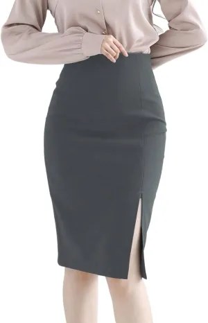 Maxi Skirts for Women Solid Color Elegant Side Slit Skirt Summer