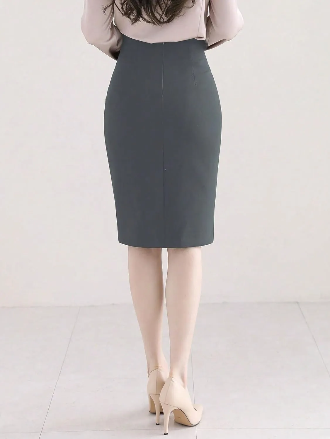 Maxi Skirts for Women Solid Color Elegant Side Slit Skirt Summer