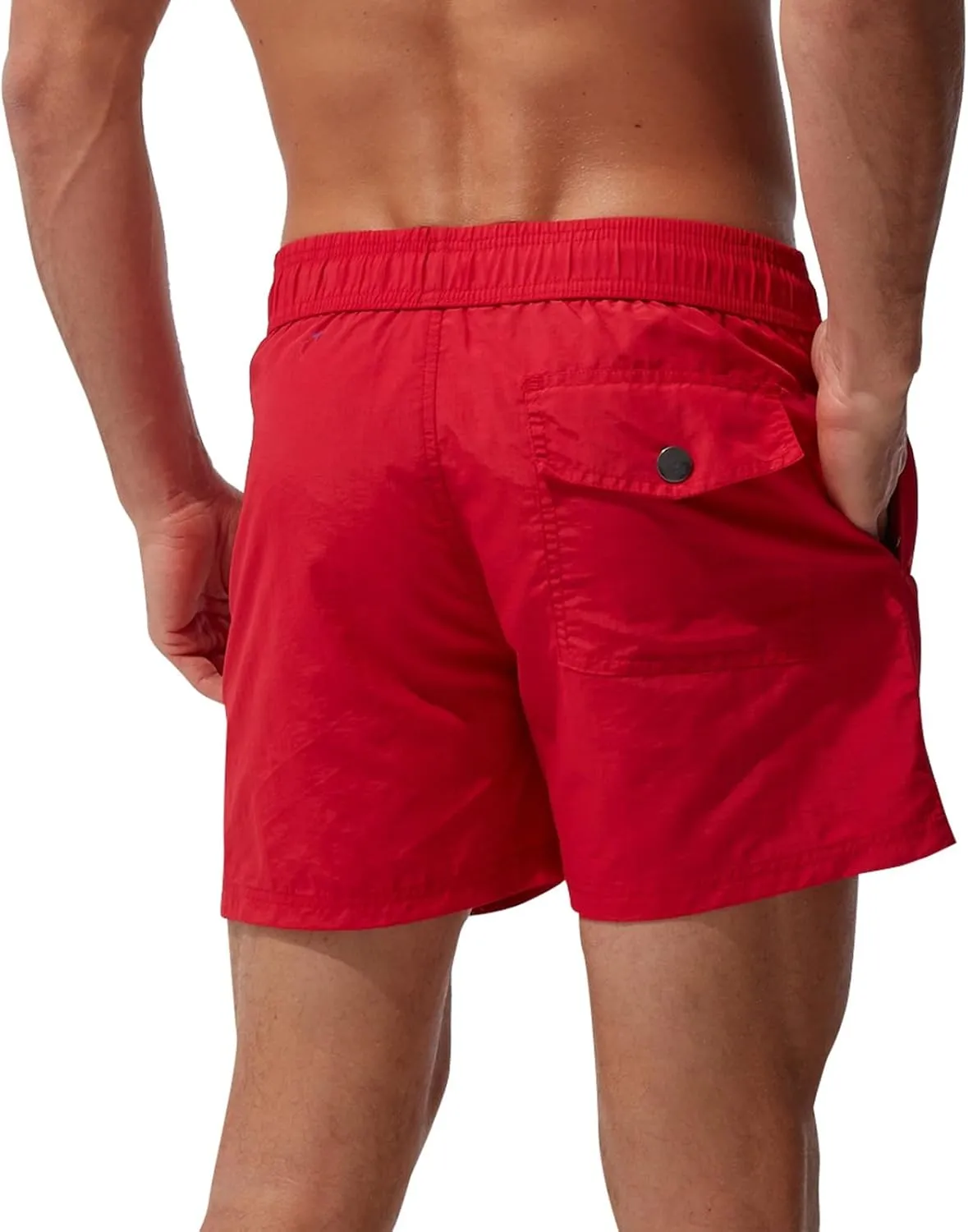 Men Swim Trunks Quick Dry Beach Bathing Suit Stretch Swim Shorts Swimsuit with Pockets