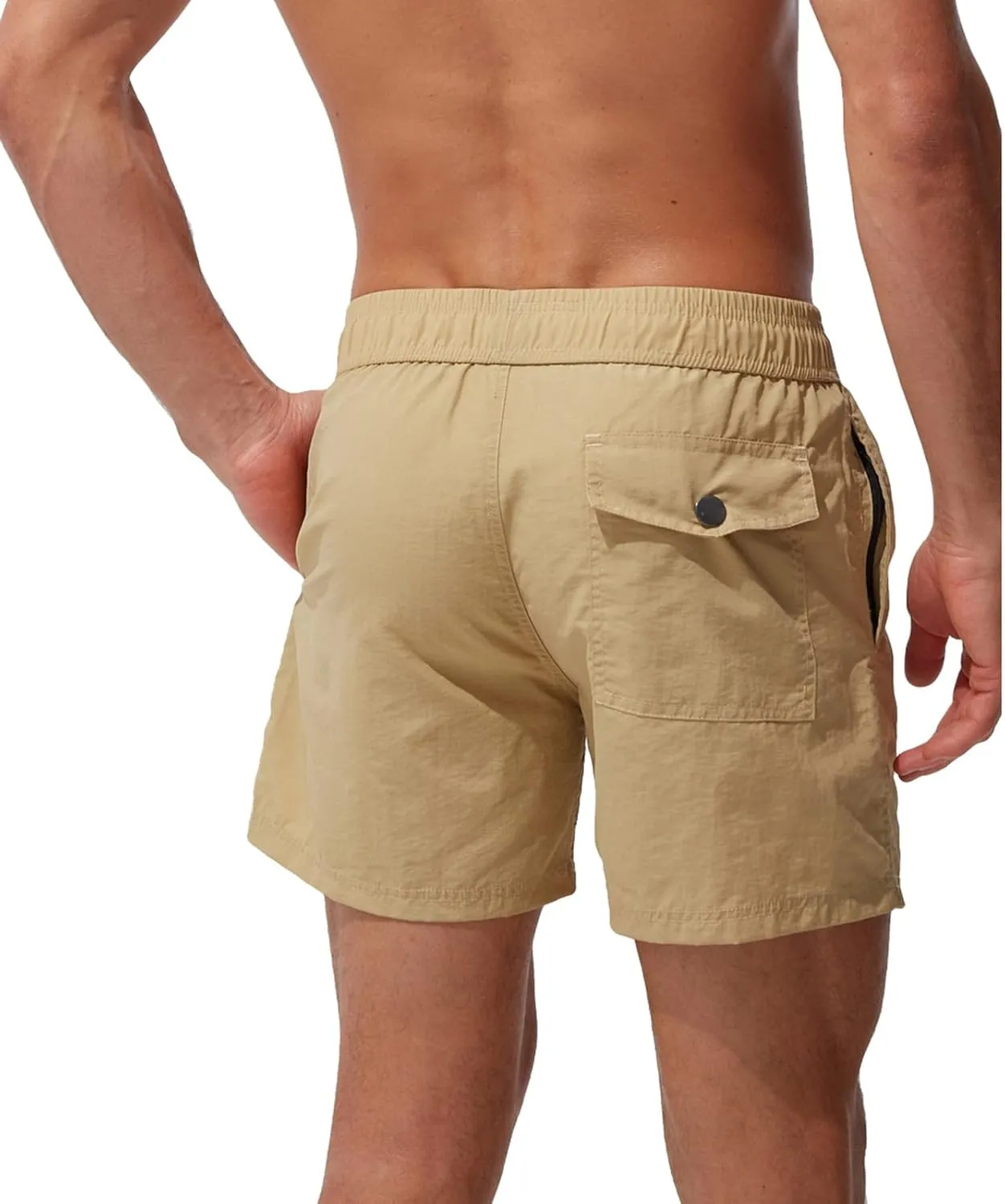 Men Swim Trunks Quick Dry Beach Bathing Suit Stretch Swim Shorts Swimsuit with Pockets