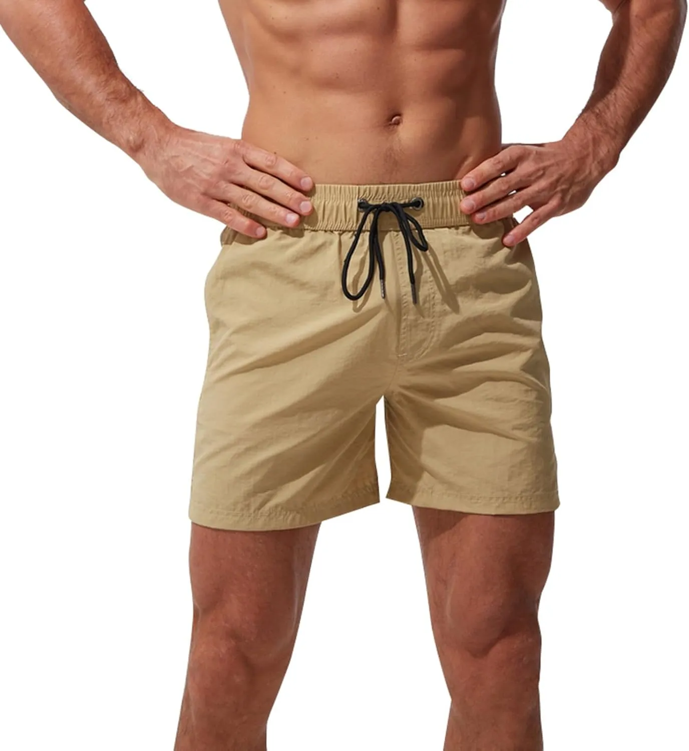 Men Swim Trunks Quick Dry Beach Bathing Suit Stretch Swim Shorts Swimsuit with Pockets