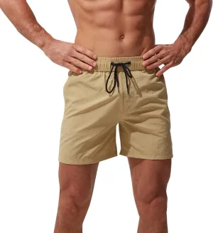 Men Swim Trunks Quick Dry Beach Bathing Suit Stretch Swim Shorts Swimsuit with Pockets