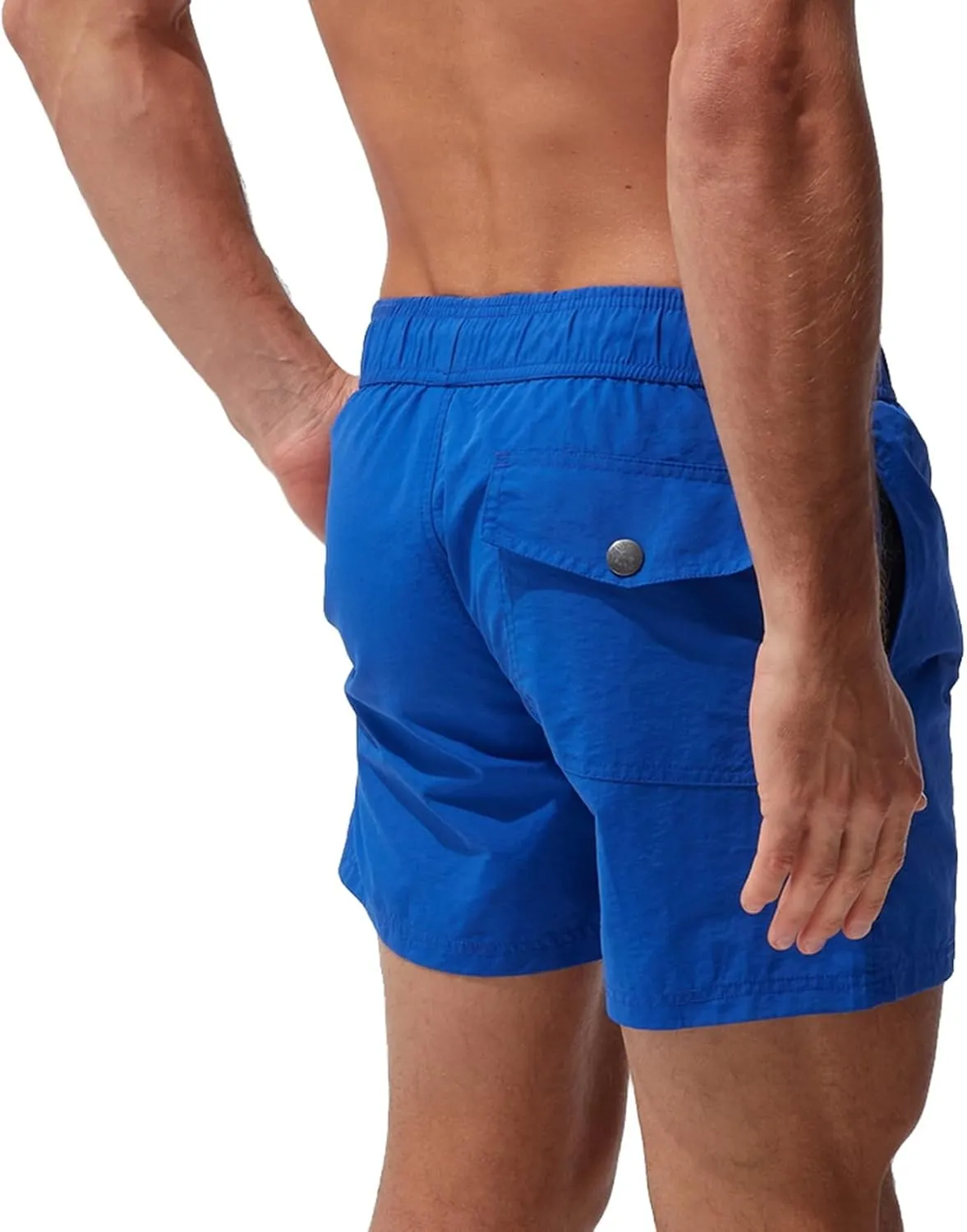 Men Swim Trunks Quick Dry Beach Bathing Suit Stretch Swim Shorts Swimsuit with Pockets