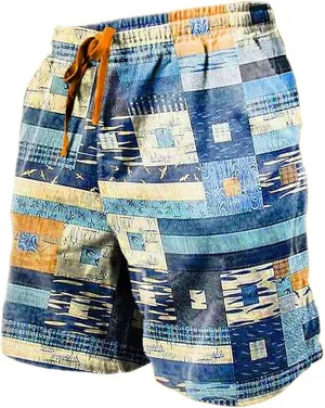 Men Swim Trunks Simple Beach Beach Solid Color Sports Fitness Leisure Pants Quick Dry Board Shorts with Mesh Lining