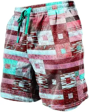 Men Swim Trunks Simple Beach Beach Solid Color Sports Fitness Leisure Pants Quick Dry Board Shorts with Mesh Lining