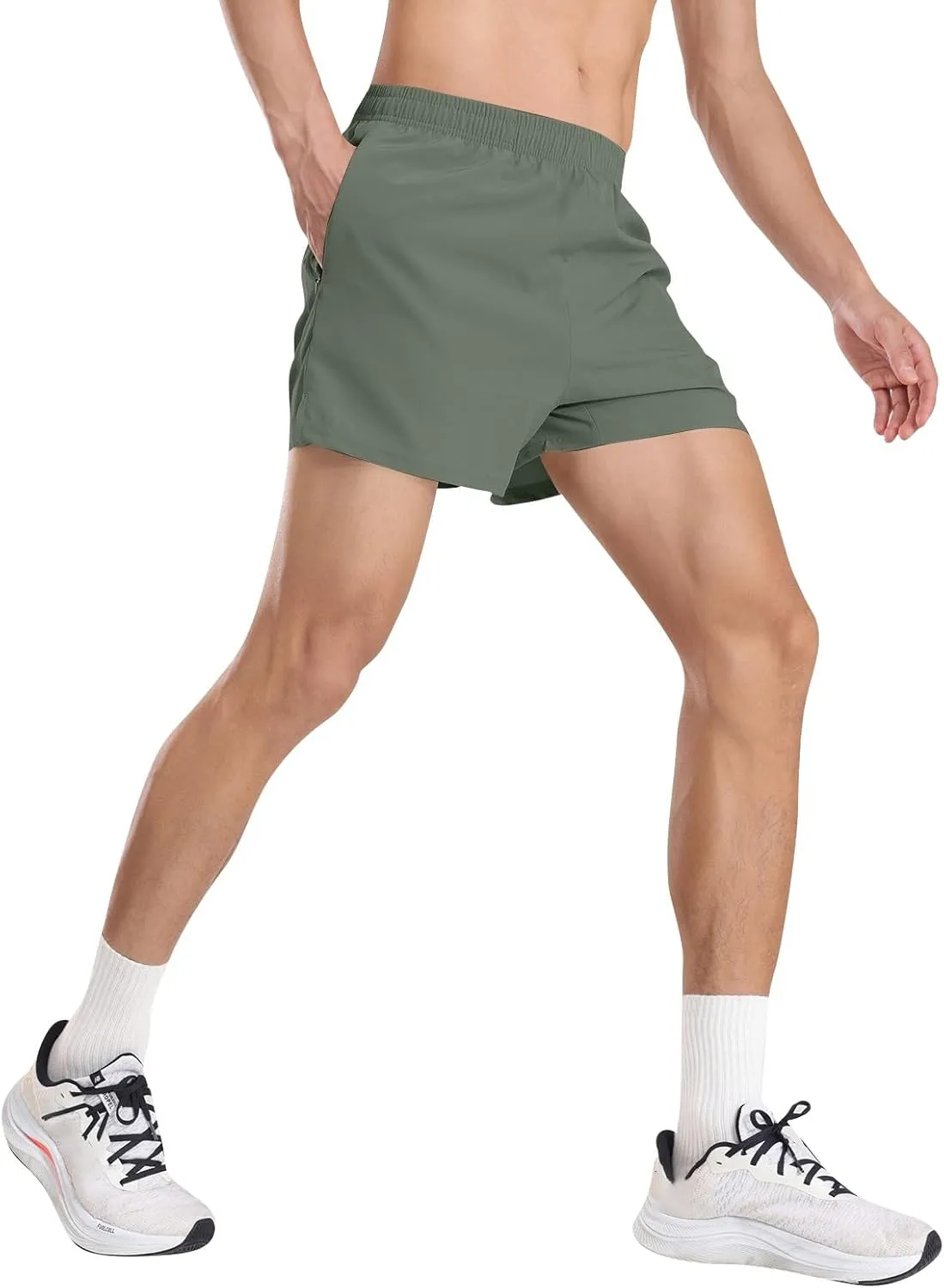 Men's Athletic Shorts Loose-Fit Lightweight Quick Dry Running Workout Gym Casual Shorts with Pockets