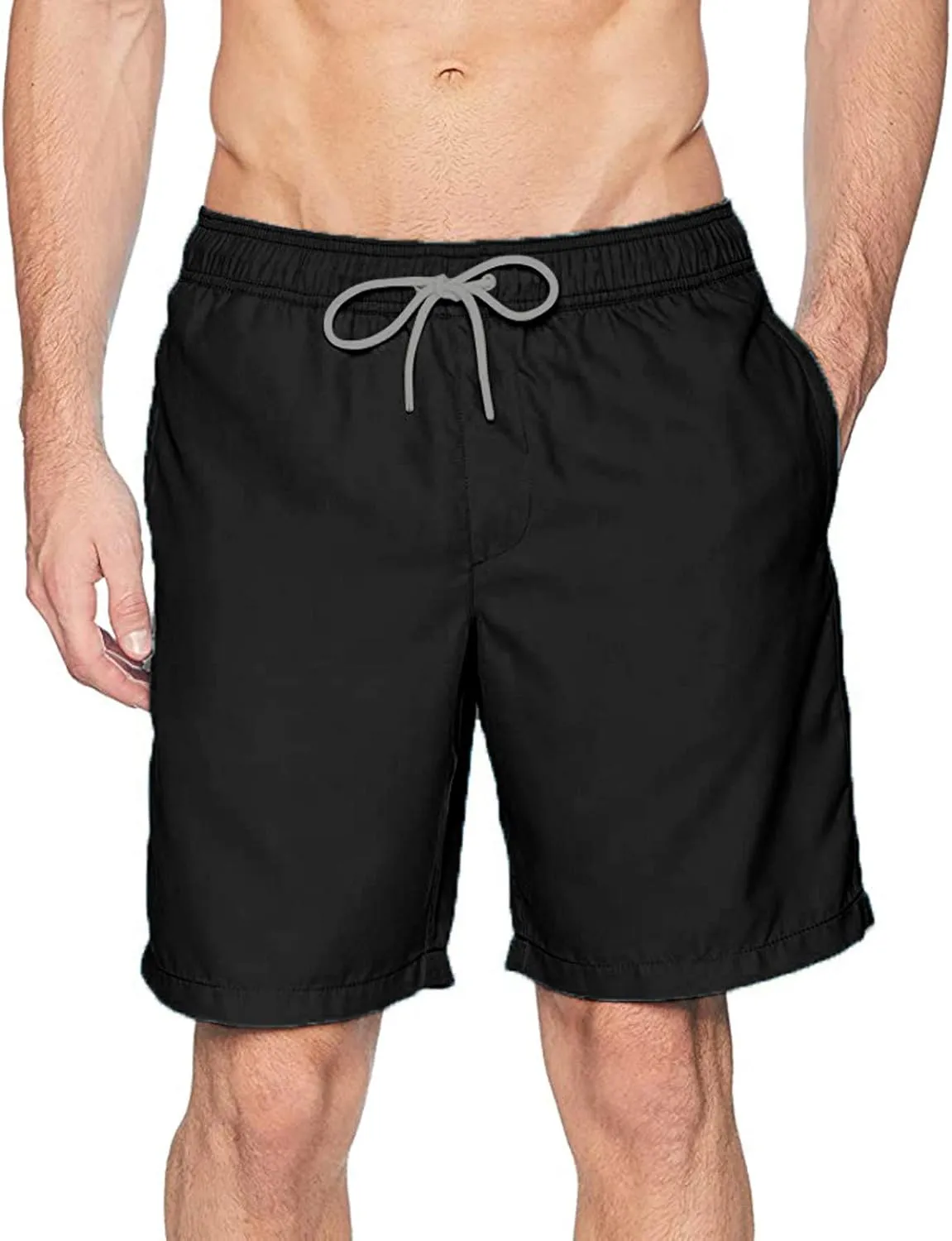 Mens Big and Tall Quick Dry Swim Trunks with Mesh Lining Drawstring Summer Beach Board Shorts Swimwear Bathing Suits