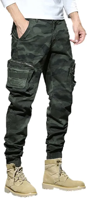 Mens Cargo Work Pants Men's Camouflage Flex Ripstop Tactical Pants Lightweight Hiking Casual Cargo Pants Multi Pockets