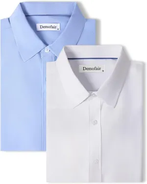 Men's Dress Shirts Solid Wrinkle-Free Long Sleeve Button Down Shirt Regular Fit Formal Shirts