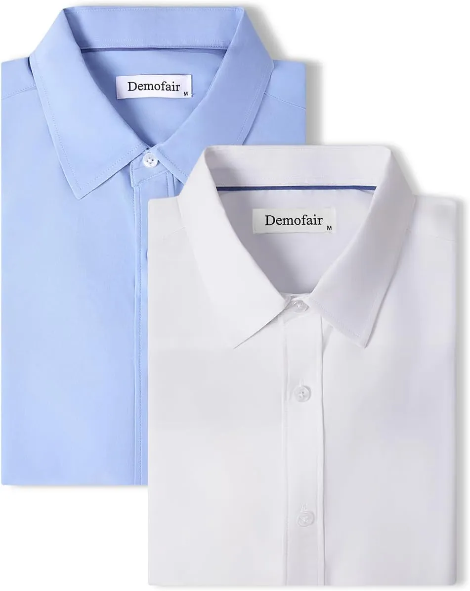 Men's Dress Shirts Solid Wrinkle-Free Long Sleeve Button Down Shirt Regular Fit Formal Shirts