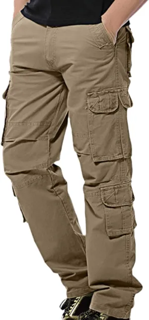 Men's Hiking Cargo Pants Relaxed Fit Baggy Multi-Pocket Track Pants Oversized Workout Sports Joggers Sweatpants