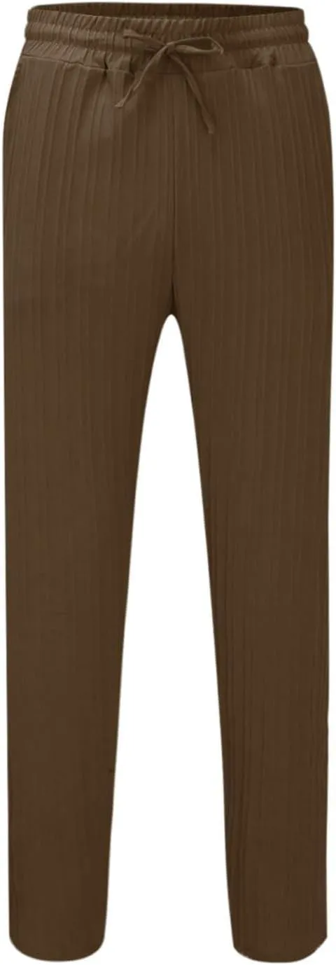 Mens Linen Cotton Yoga Casual Pants for Summer Drawstring Beach Trousers Loose Fit Baggy Lounge Jogger Sweatpants