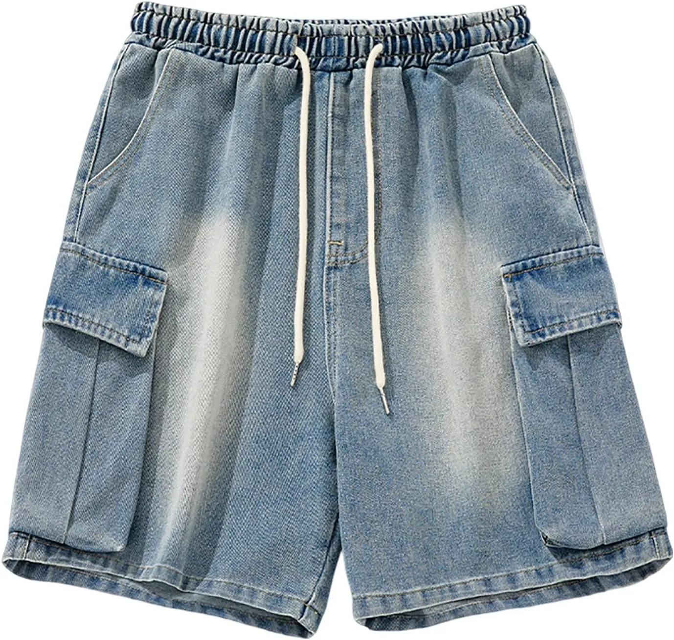 Men's Loose Fit Denim Shorts Baggy Casual Summer Wide Leg Long Jean Jorts Hip Hop Shorts Trendy Outfits