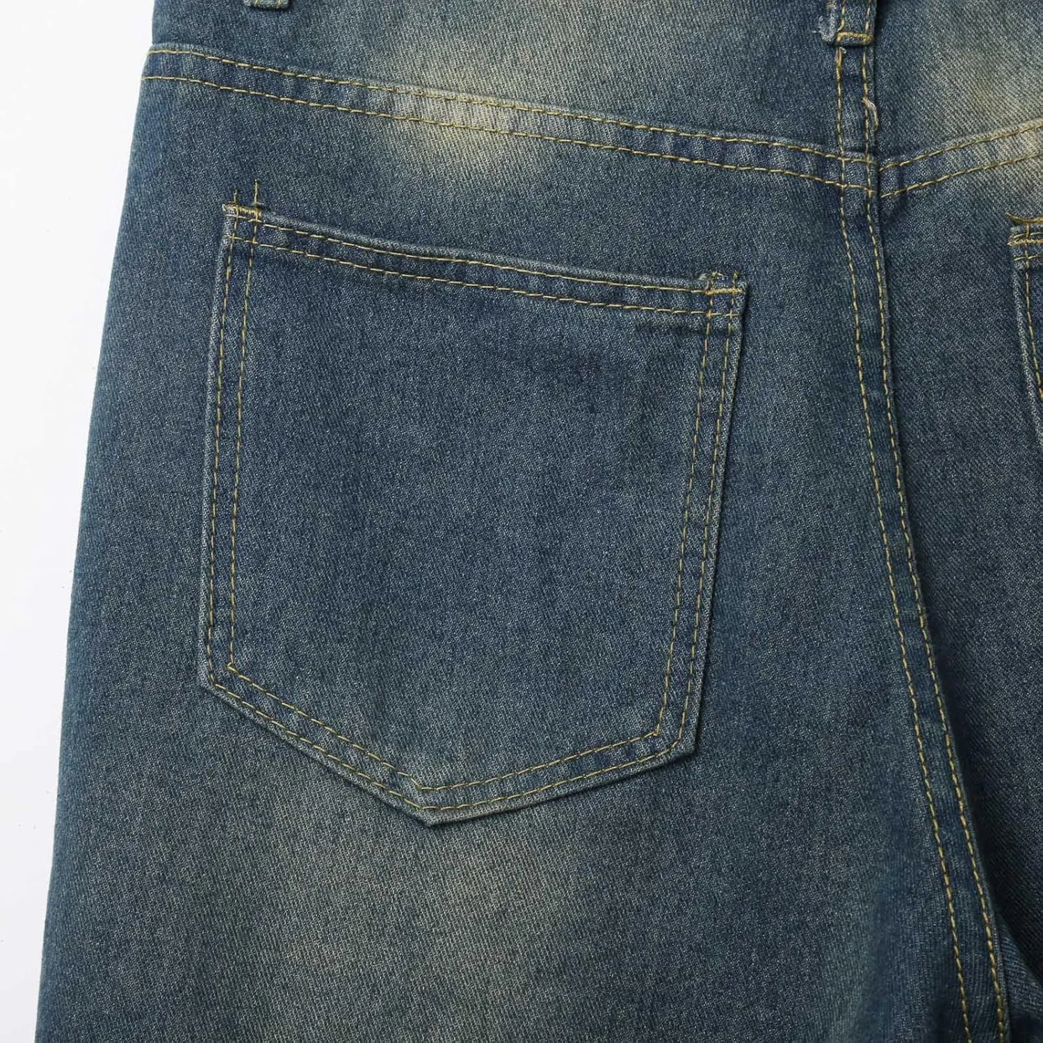Men's Loose Y2K Hip Hop Mid Jean Shorts Work Denim Shorts with Pockets Casual Summer Streetwear Clothes