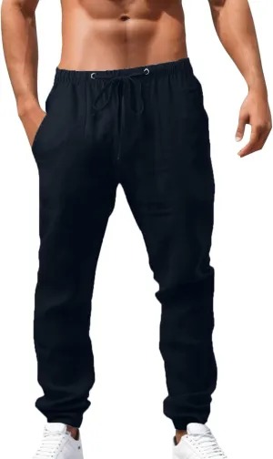 Men's Pants Casual Breathable Joggers Workout Running Gym Sweatpant Drawstring Waist Cargo Work Pant