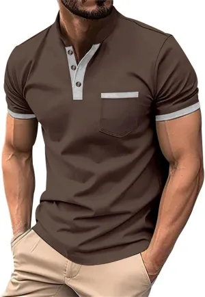 Mens Polo Shirts Short Sleeve Quick Dry Sports Tactical T-Shirt Athletic Moisture Wicking Golf Daily Collared Tees