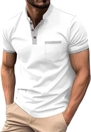 Mens Polo Shirts Short Sleeve Quick Dry Sports Tactical T-Shirt Athletic Moisture Wicking Golf Daily Collared Tees