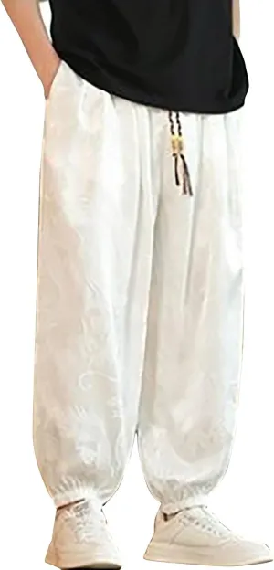 Mens Satin Harem Jogger Pants Paisley Silk Lounge Pajama Bottoms Big and Tall Western Cowboy Beach Yoga Pants