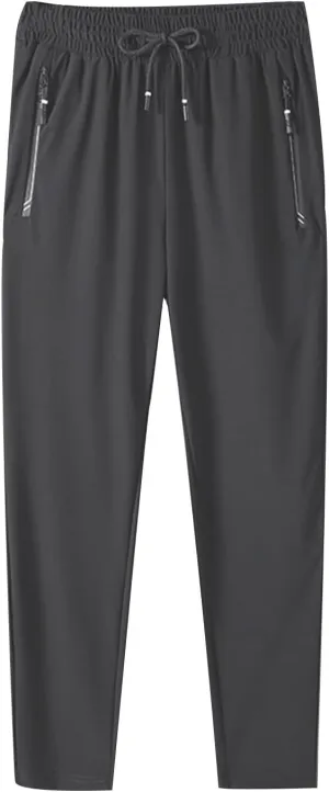 Mens Sweatpants Big and Tall Ice Silk Summer Beach Joggers Athletic Elastic Waist Casual Pants with Pockets