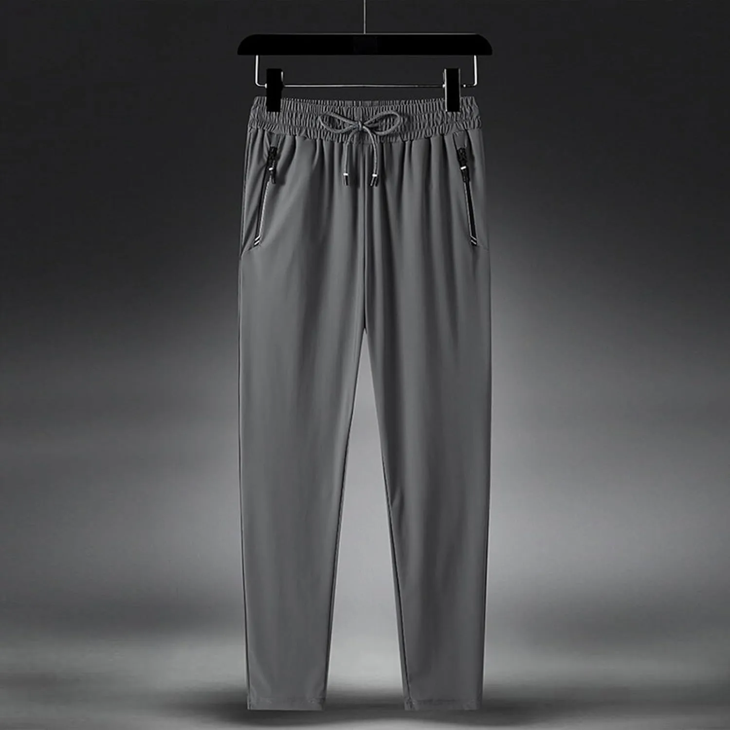 Mens Sweatpants Big and Tall Ice Silk Summer Beach Joggers Athletic Elastic Waist Casual Pants with Pockets