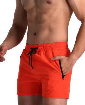 Mens Swim Trunks 5" with Mesh Lining Quick Dry Beach Shorts with Zipper Pockets Sports Board Shorts Swimwear