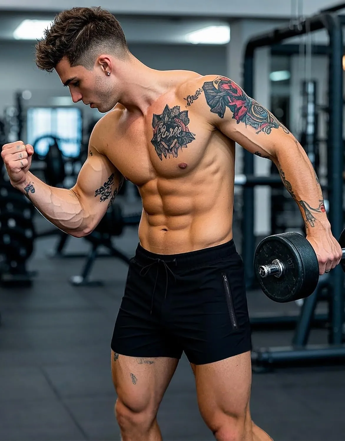 Mens Swim Trunks 5" with Mesh Lining Quick Dry Beach Shorts with Zipper Pockets Sports Board Shorts Swimwear