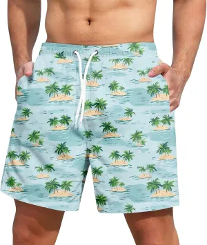 Men's Swim Trunks Quick Dry Beach Board Shorts Stretchy Bathing Suit Swimwear with Pockets