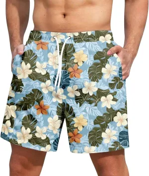 Men's Swim Trunks Quick Dry Beach Board Shorts Stretchy Bathing Suit Swimwear with Pockets