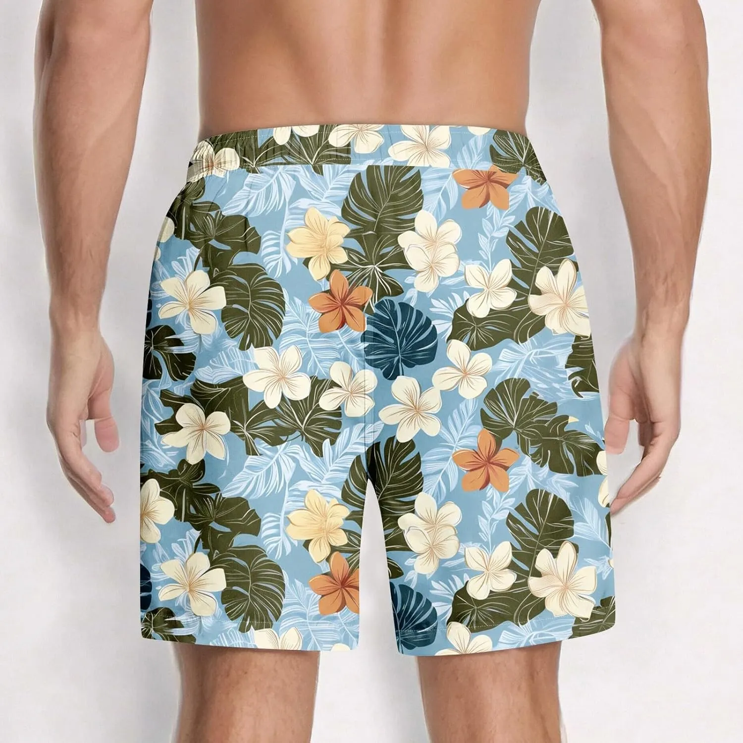 Men's Swim Trunks Quick Dry Beach Board Shorts Stretchy Bathing Suit Swimwear with Pockets