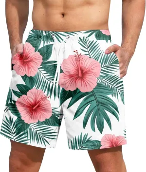 Men's Swim Trunks Quick Dry Beach Board Shorts Stretchy Bathing Suit Swimwear with Pockets