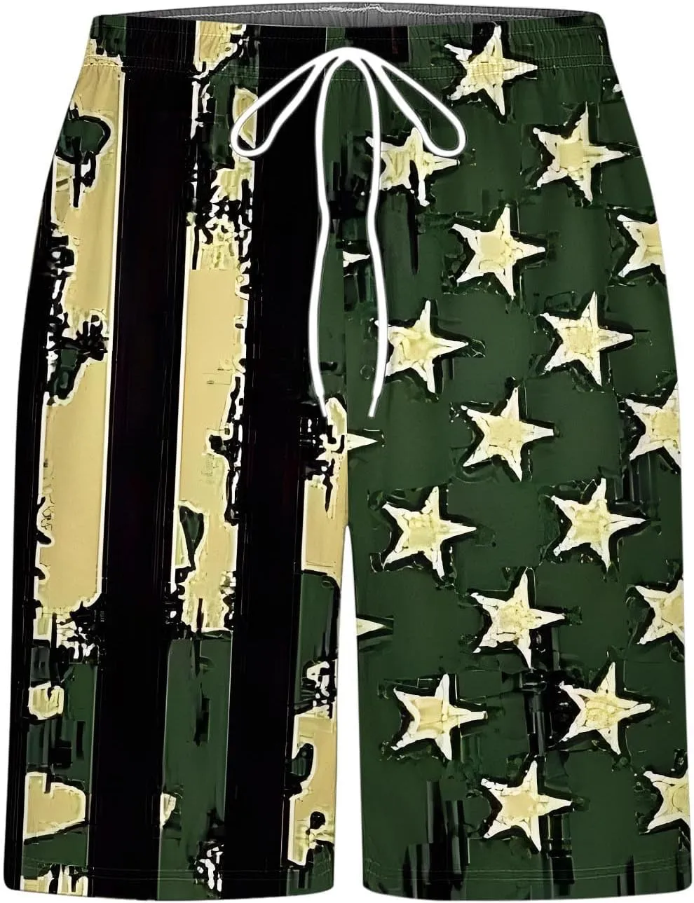 Men's Swim Trunks Quick Dry Lightweight Ripstop Board Shorts Casual USA Independence Day Hiking Bathing Suit Swimwear