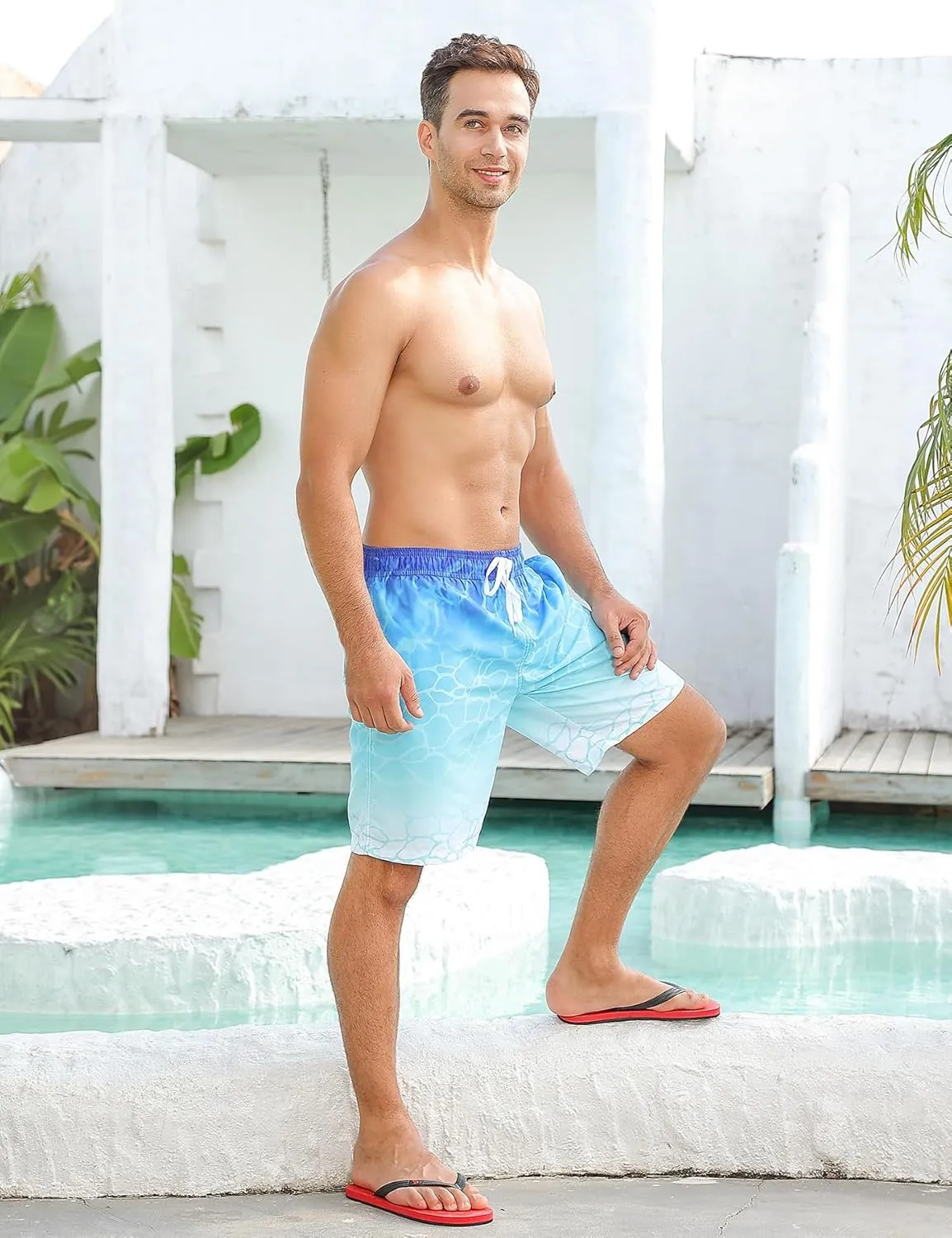 Men's Swim Trunks with Compression Liner 9" Quick Dry Board Shorts