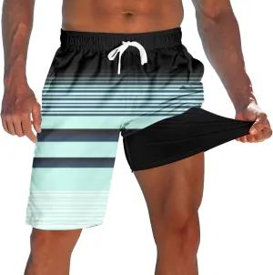 Men's Swim Trunks with Compression Liner 9" Quick Dry Board Shorts