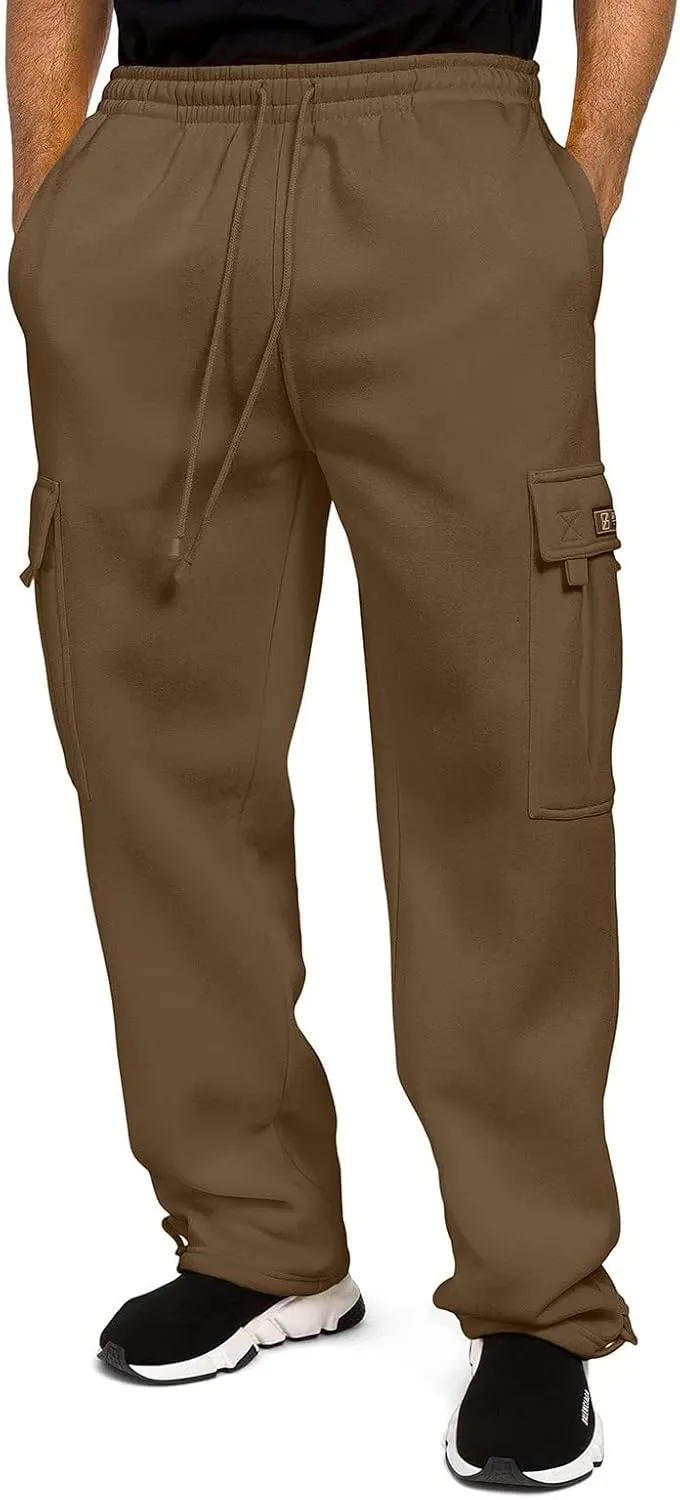 Mens Tracksuit Pant Casual Plus Size Jogger Running Workout Sweatpant with Pockets Elastic Chinos Pant