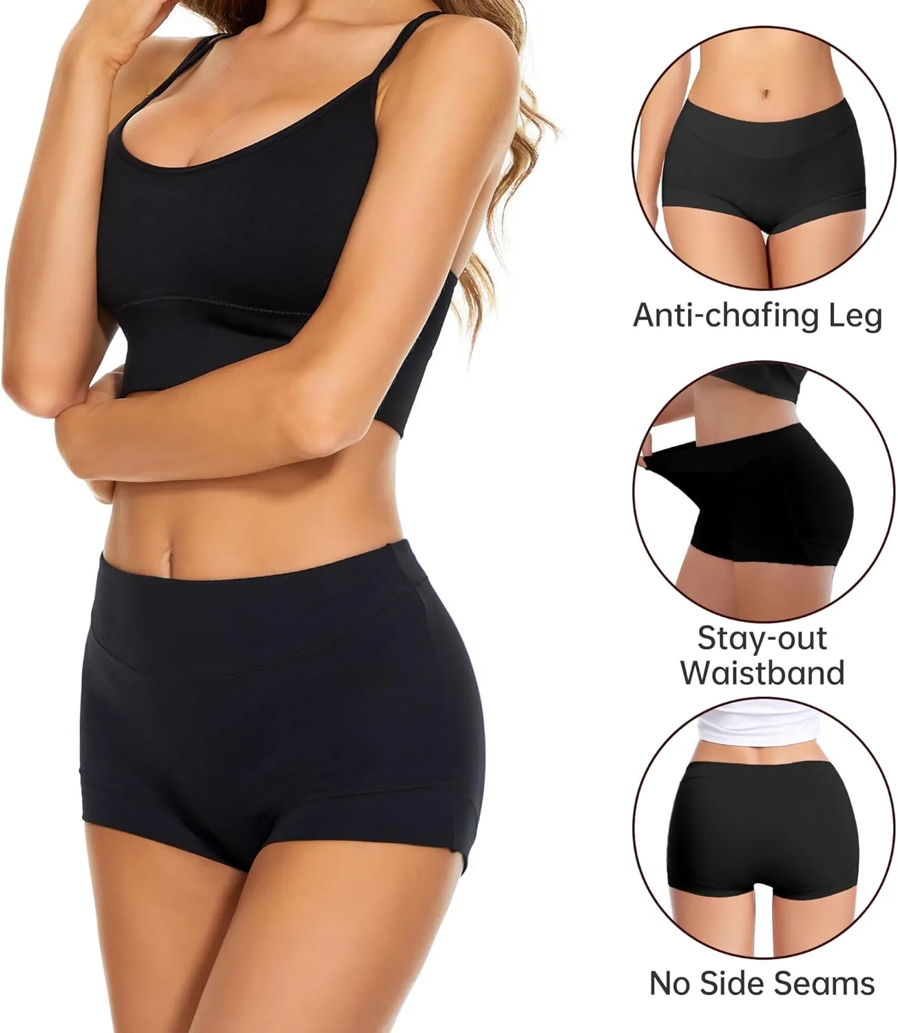 Migbean Boy Shorts Underwear for Women - Boxers for Women,womens Cotton Underwear,Boyshorts for Women,Cotton Boyshorts