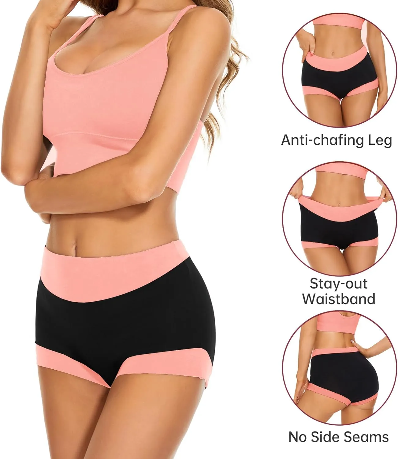 Migbean Boy Shorts Underwear for Women - Boxers for Women,womens Cotton Underwear,Boyshorts for Women,Cotton Boyshorts