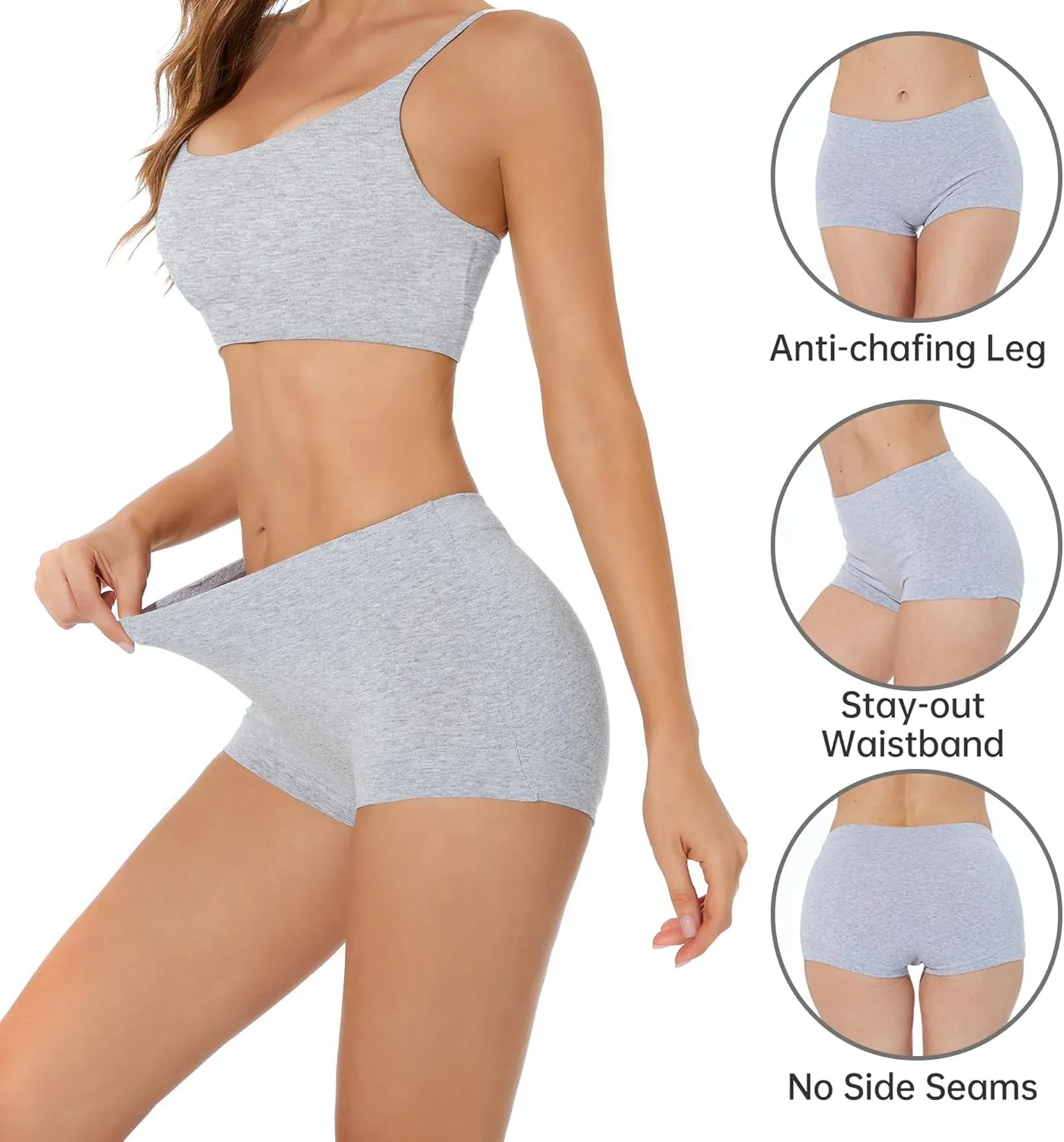 Migbean Boy Shorts Underwear for Women - Boxers for Women,womens Cotton Underwear,Boyshorts for Women,Cotton Boyshorts