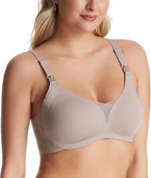 Momcozy Nursing Bras for Breastfeeding, Comfort Maternity Bra Buttery Soft Seamless Sleep Pregnancy Bra